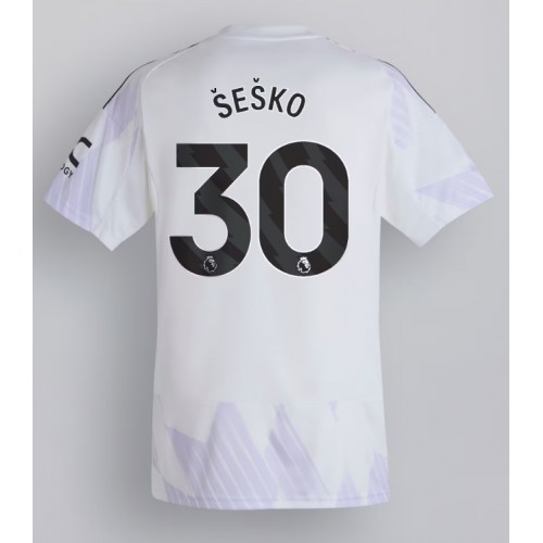 Dres Manchester United Benjamin Sesko #30 Gostujuci 2025-26 Kratak Rukav
